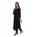 Black Solid Straight Rayon Kurti For Women