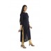 Blue Solid Straight Rayon Kurti For Women