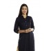 Blue Solid Straight Rayon Kurti For Women