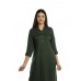 Dark Green Solid Straight Rayon Kurti For Women