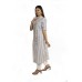 Grey Stripe Straight Cotton Kurti For Women