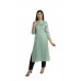 Light Green Solid Straight Rayon Kurti For Women