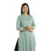 Light Green Solid Straight Rayon Kurti For Women