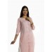 Pink Stripe Straight Cotton Kurti For Women